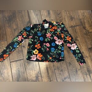 Anthropologie Maeve XSP petite floral top turtle neck